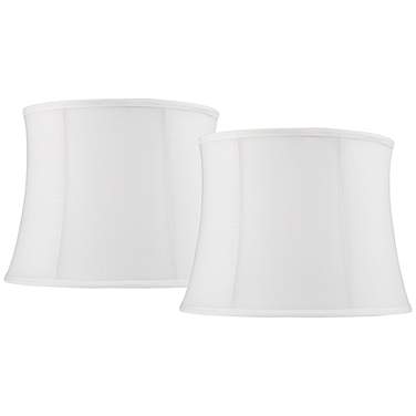 Springcrest White Drum Lamp Shades 11.5x13.5x10 (Spider) Set of 2