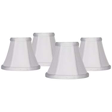 Springcrest White Fabric Chandelier Clip Shades 3x6x5 (Clip-On) Set of 4