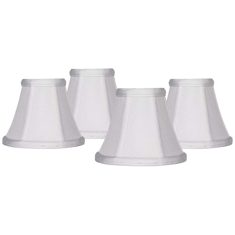 Image 1 Springcrest White Fabric Chandelier Clip Shades 3x6x5 (Clip-On) Set of 4