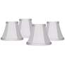 1_Springcrest White Fabric Chandelier Clip Shades 3x6x5 (Clip-On) Set of 4