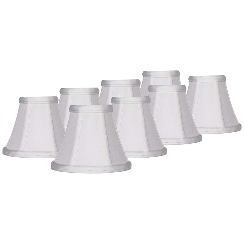Image 1 Springcrest White Fabric Chandelier Clip Shades 3x6x5 (Clip-On) Set of 8