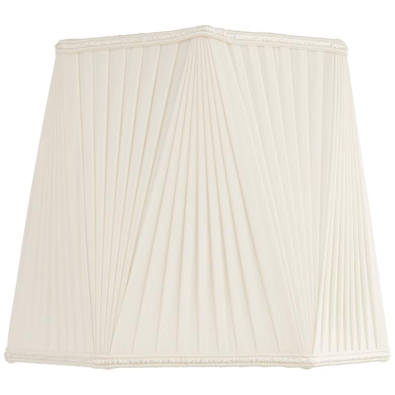 Image 1 Springcrest White Fabric Hexagon Pleated Lamp Shade 11x13x10.5 (Spider)