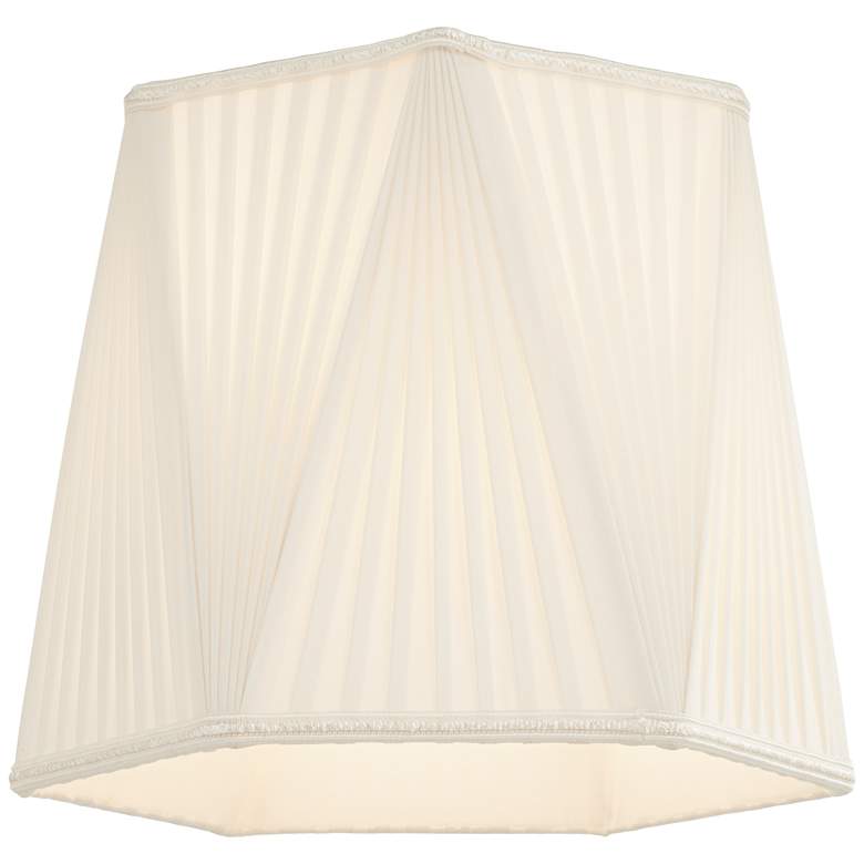 Image 3 Springcrest White Fabric Hexagon Pleated Lamp Shade 11x13x10.5 (Spider) more views