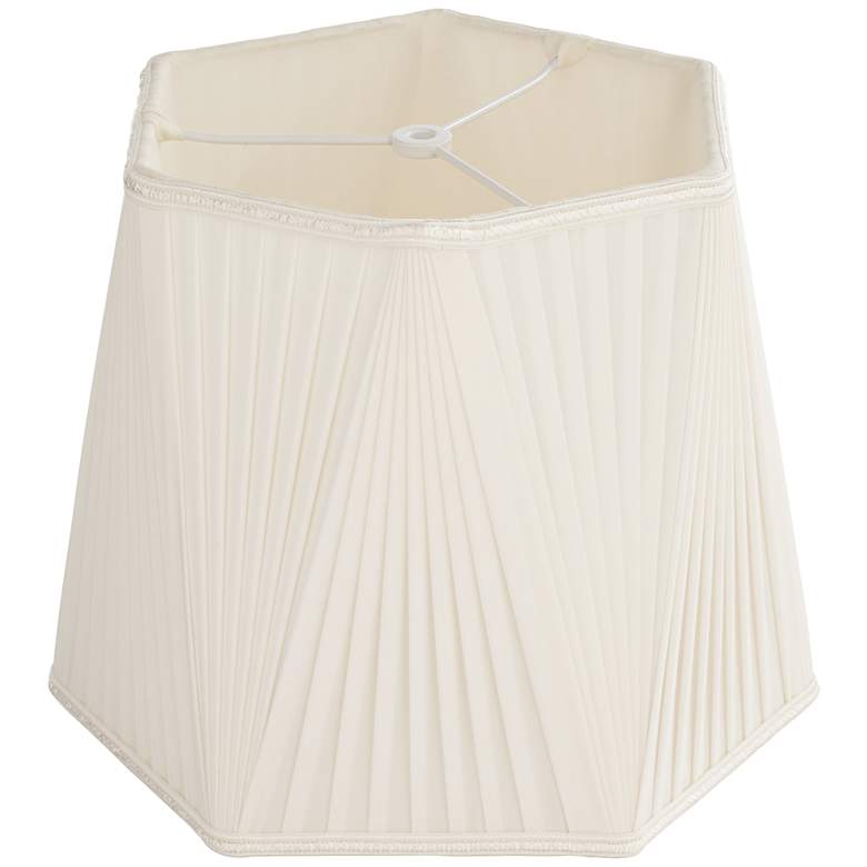 Image 4 Springcrest White Fabric Hexagon Pleated Lamp Shade 11x13x10.5 (Spider) more views