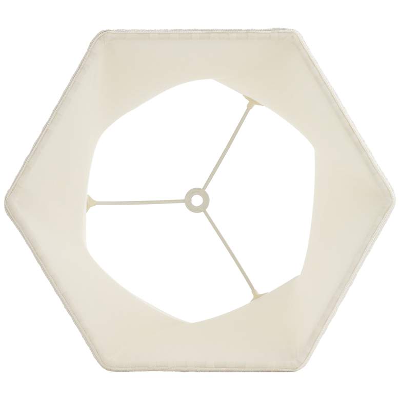Image 5 Springcrest White Fabric Hexagon Pleated Lamp Shade 11x13x10.5 (Spider) more views