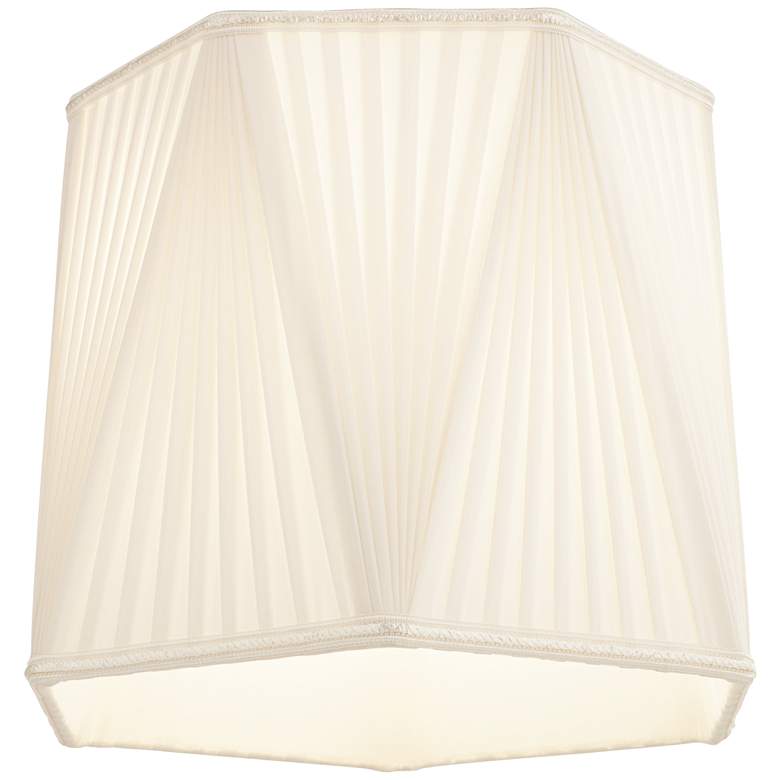 Image 7 Springcrest White Fabric Hexagon Pleated Lamp Shade 11x13x10.5 (Spider) more views