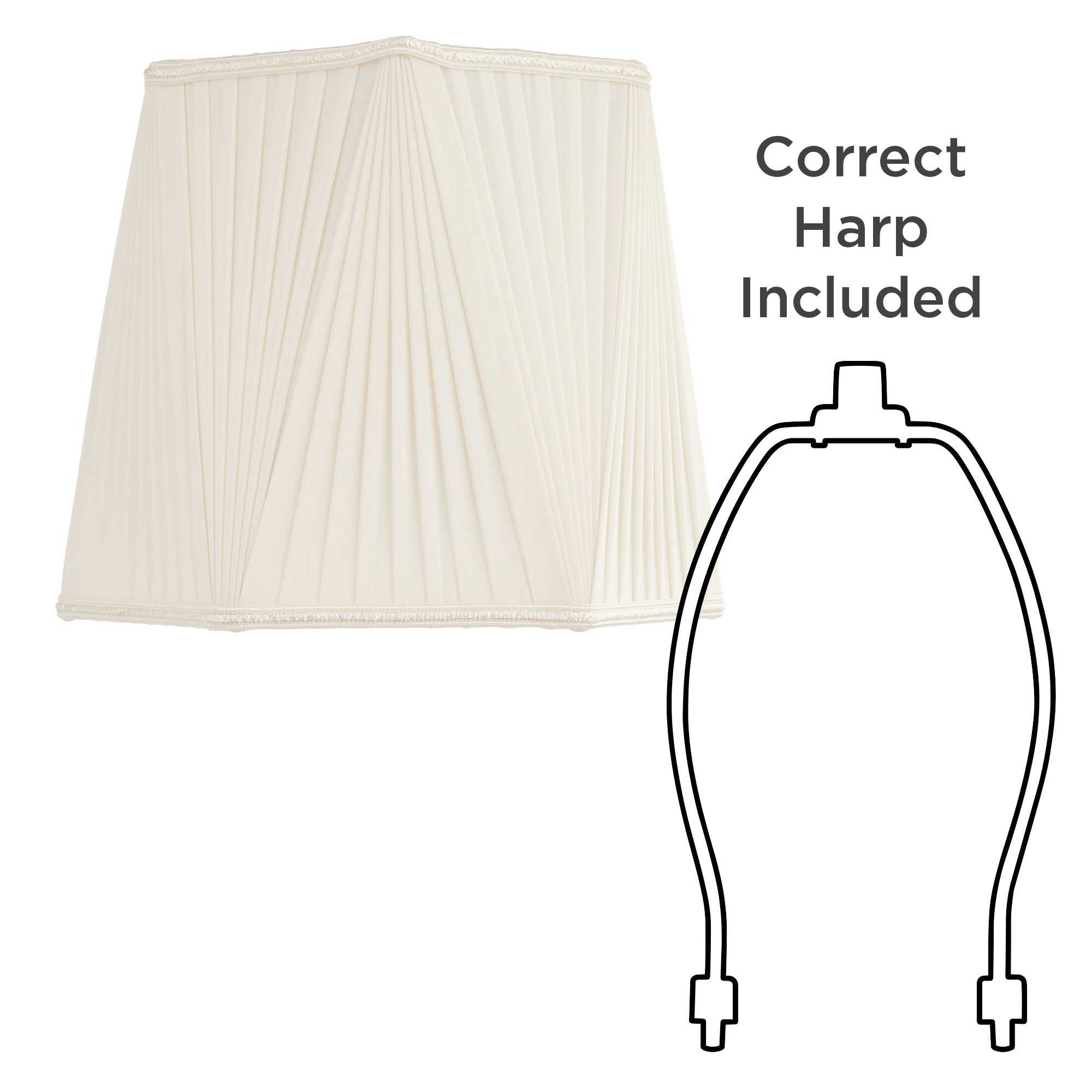 Springcrest White Fabric Hexagon Pleated Lamp Shade 11x13x10.5 (Spider)