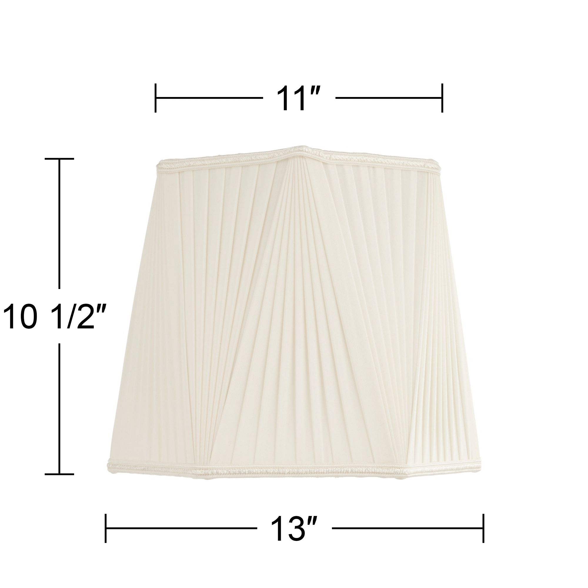 Springcrest White Fabric Hexagon Pleated Lamp Shade 11x13x10.5 (Spider)