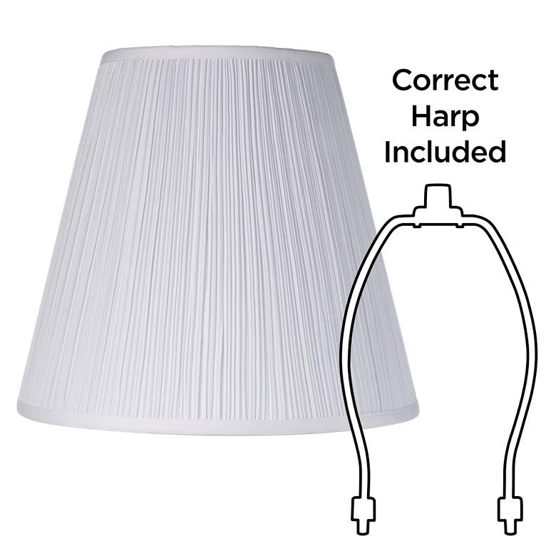 Image 6 Springcrest White Fabric Mushroom Pleated Shade 9x16x14.5 (Spider) more views