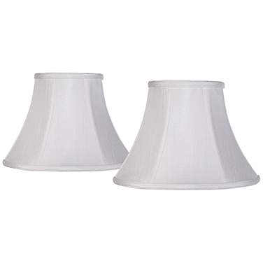 Springcrest White Fabric Set of 2 Bell Lamp Shades 6x12x9 (Spider)