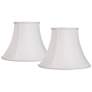 1_Springcrest White Fabric Set of 2 Bell Lamp Shades 7x14x11 (Spider)
