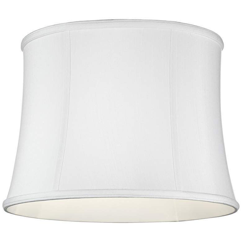 Image 3 Springcrest White Fabric Set of 2 Drum Lamp Shades 14x16x12 (Spider) more views