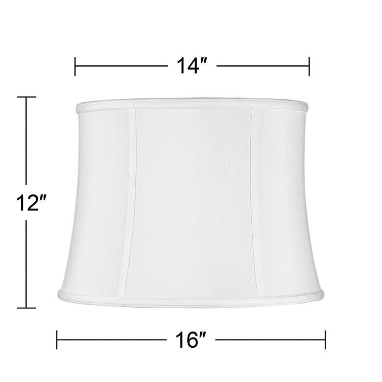 Image 6 Springcrest White Fabric Set of 2 Drum Lamp Shades 14x16x12 (Spider) more views