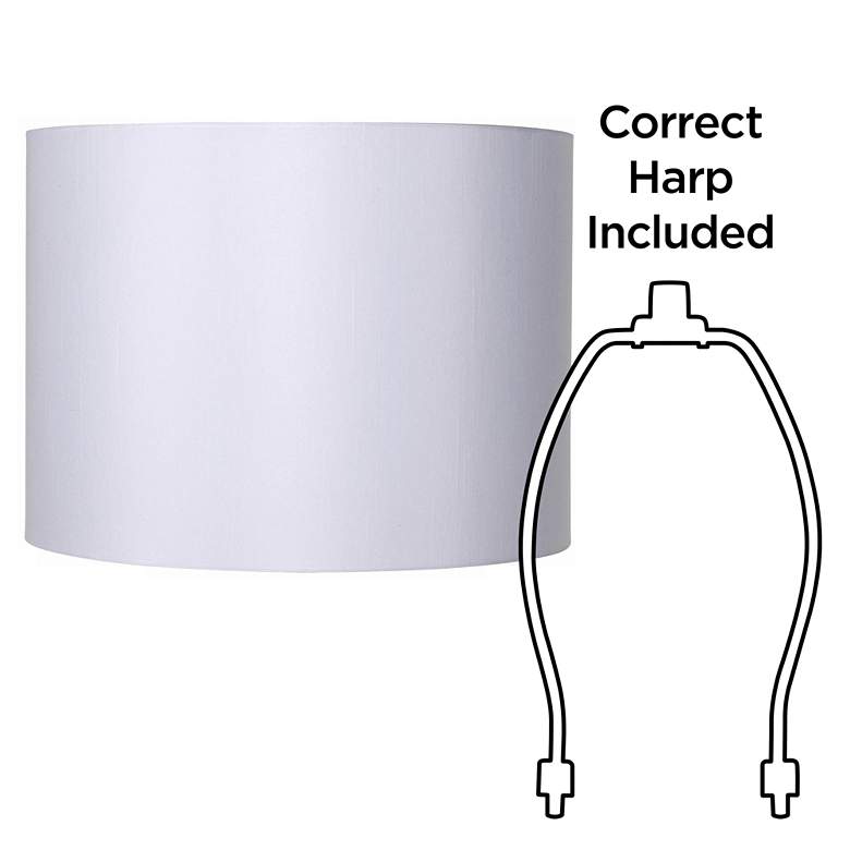 Image 6 Springcrest White Hardback Drum Lamp Shades 16x16x12 (Spider) Set of 2 more views