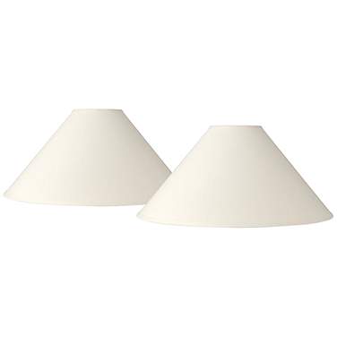 Springcrest White Linen 2-Pack Chimney Lamp Shades 6x23x13.5 (Spider)