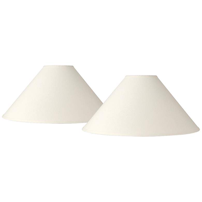 Image 1 Springcrest White Linen 2-Pack Chimney Lamp Shades 6x23x13.5 (Spider)