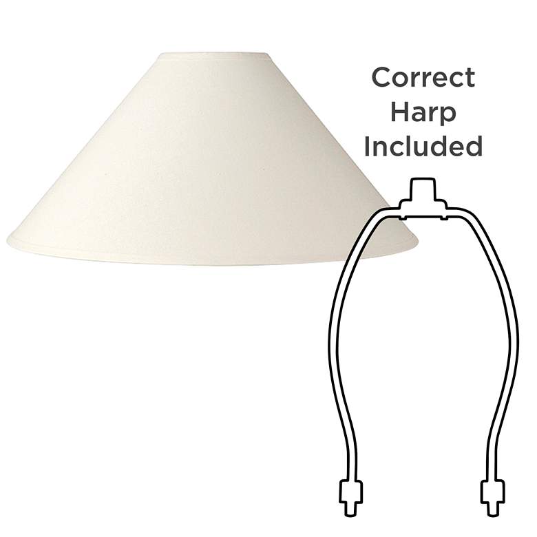 Image 3 Springcrest White Linen 2-Pack Chimney Lamp Shades 6x23x13.5 (Spider) more views