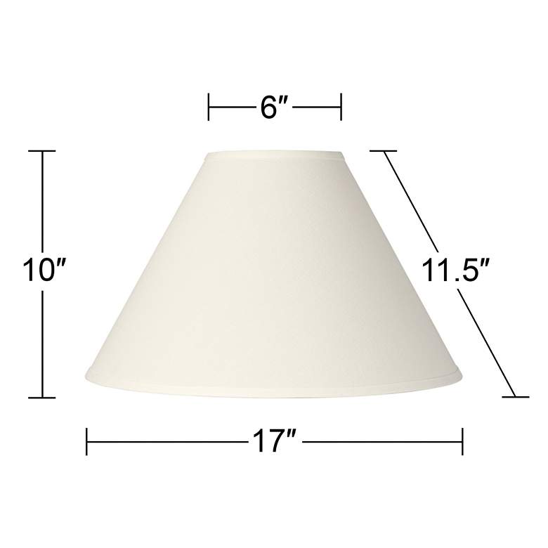 Image 6 Springcrest White Linen Chimney Lamp Shades 6x17x10 (Spider) Set of 2 more views