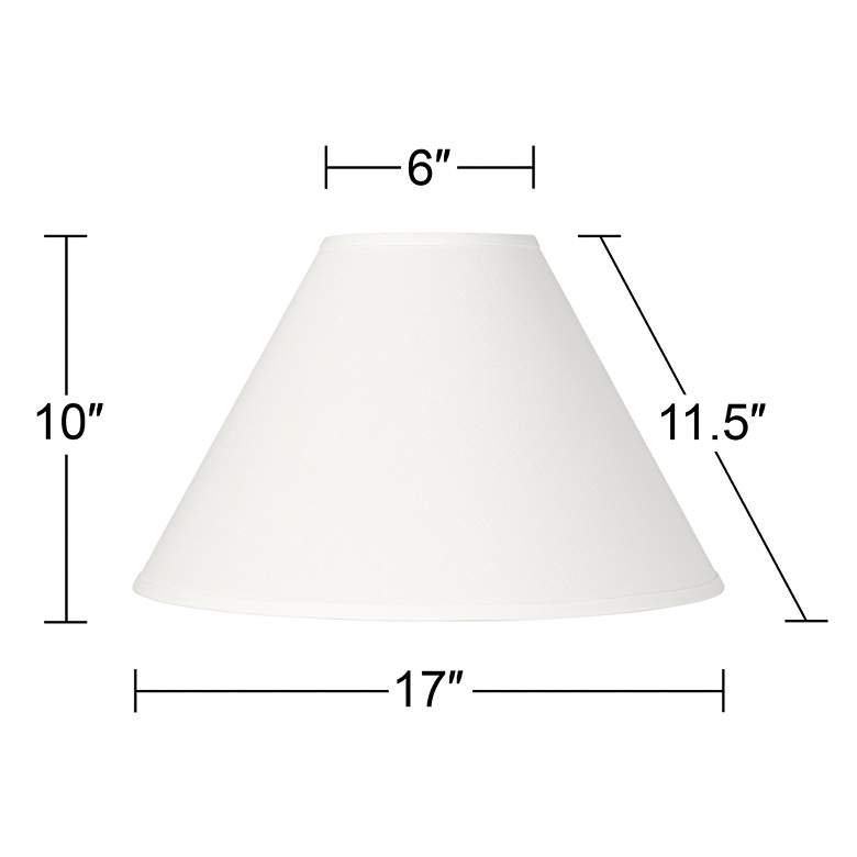 Image 6 Springcrest White Linen Chimney Lamp Shades 6x17x10 (Spider) Set of 2 more views