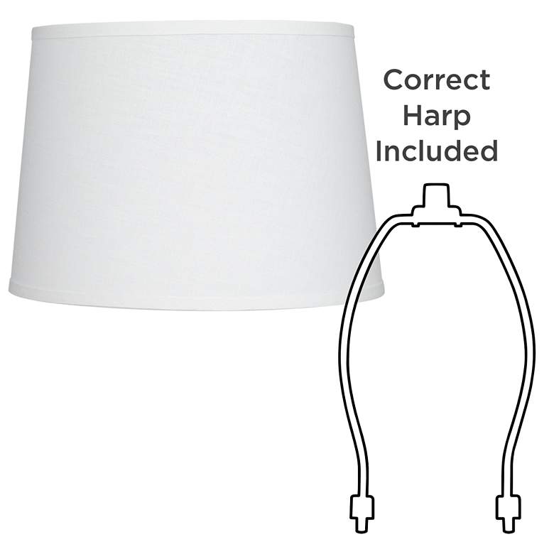 Image 6 Springcrest White Linen Drum Lamp Shade 12x14x10x10 (Spider) more views