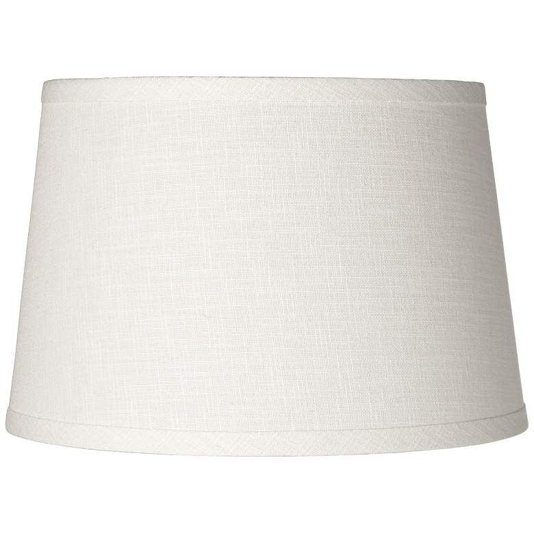 Image 5 Springcrest White Linen Drum Lamp Shades 10x12x8 (Spider) Set of 2 more views