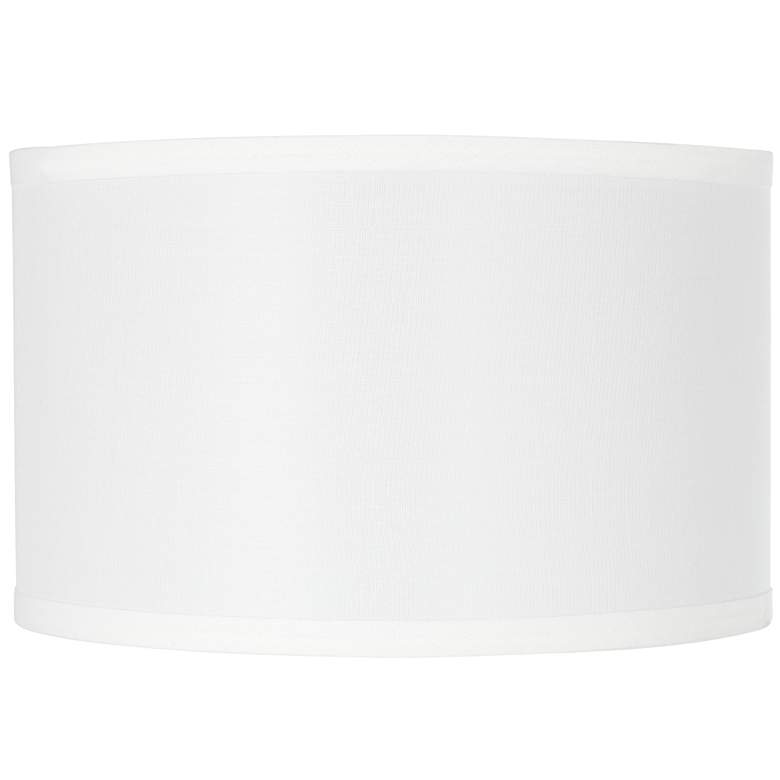 Image 1 Springcrest White Linen Drum Shade 10.5"x10.5"x6.5" (Uno)
