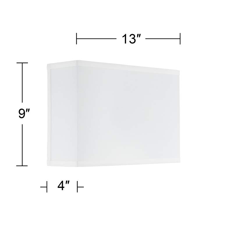 Image 3 Springcrest White Linen Half-Rectangular Lamp Shade 13x13x9x4 (Spider) more views