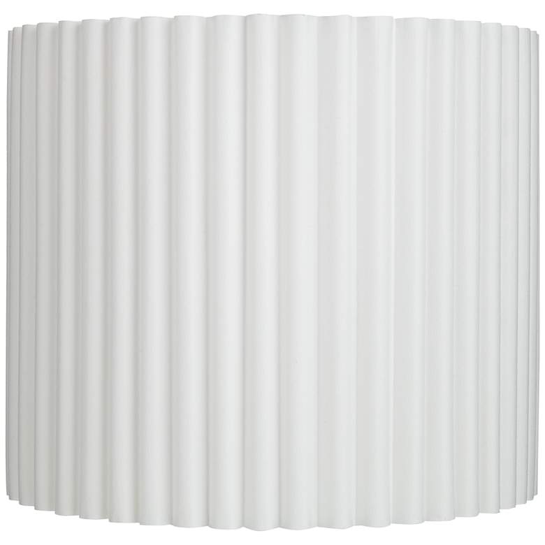 Image 1 Springcrest White Linen Pleated Drum Lamp Shade 13.75x13.75x12 (Spider)