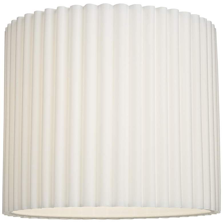 Image 3 Springcrest White Linen Pleated Drum Lamp Shade 13.75x13.75x12 (Spider) more views