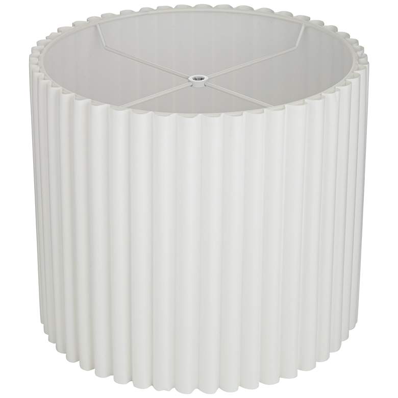 Image 4 Springcrest White Linen Pleated Drum Lamp Shade 13.75x13.75x12 (Spider) more views