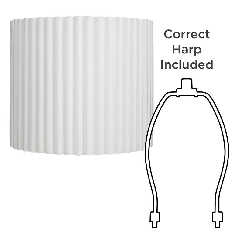 Image 6 Springcrest White Linen Pleated Drum Lamp Shade 13.75x13.75x12 (Spider) more views