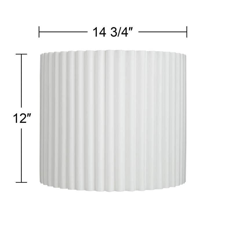 Image 7 Springcrest White Linen Pleated Drum Lamp Shade 13.75x13.75x12 (Spider) more views