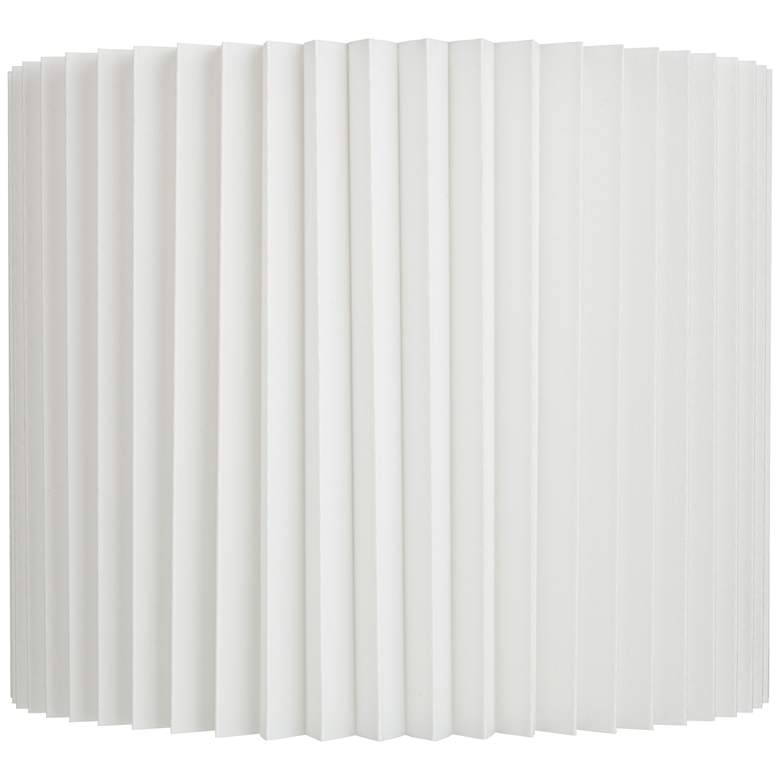 Image 1 Springcrest White Linen Pleated Drum Lamp Shade 14.75x14.75x12 (Spider)