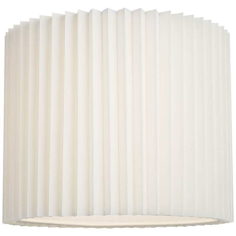 Image 3 Springcrest White Linen Pleated Drum Lamp Shade 14.75x14.75x12 (Spider) more views