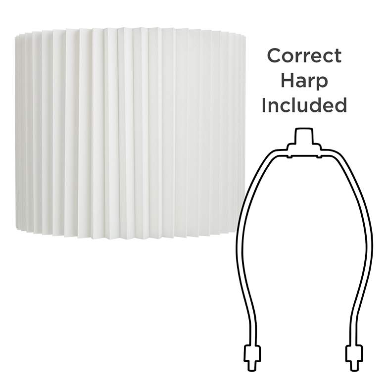 Image 6 Springcrest White Linen Pleated Drum Lamp Shade 14.75x14.75x12 (Spider) more views
