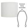 6_Springcrest White Linen Pleated Drum Lamp Shade 14.75x14.75x12 (Spider) more views