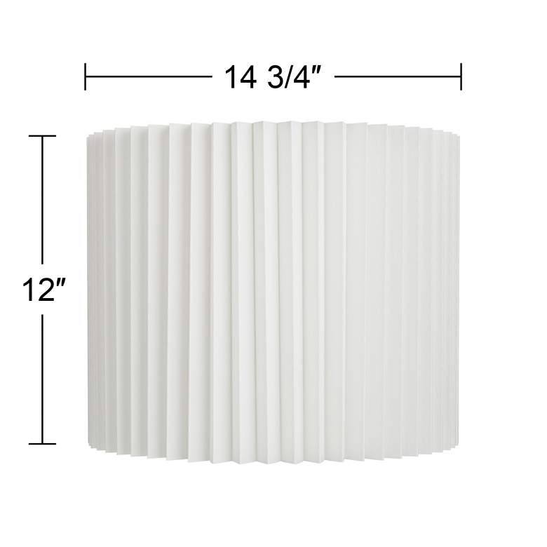 Image 7 Springcrest White Linen Pleated Drum Lamp Shade 14.75x14.75x12 (Spider) more views