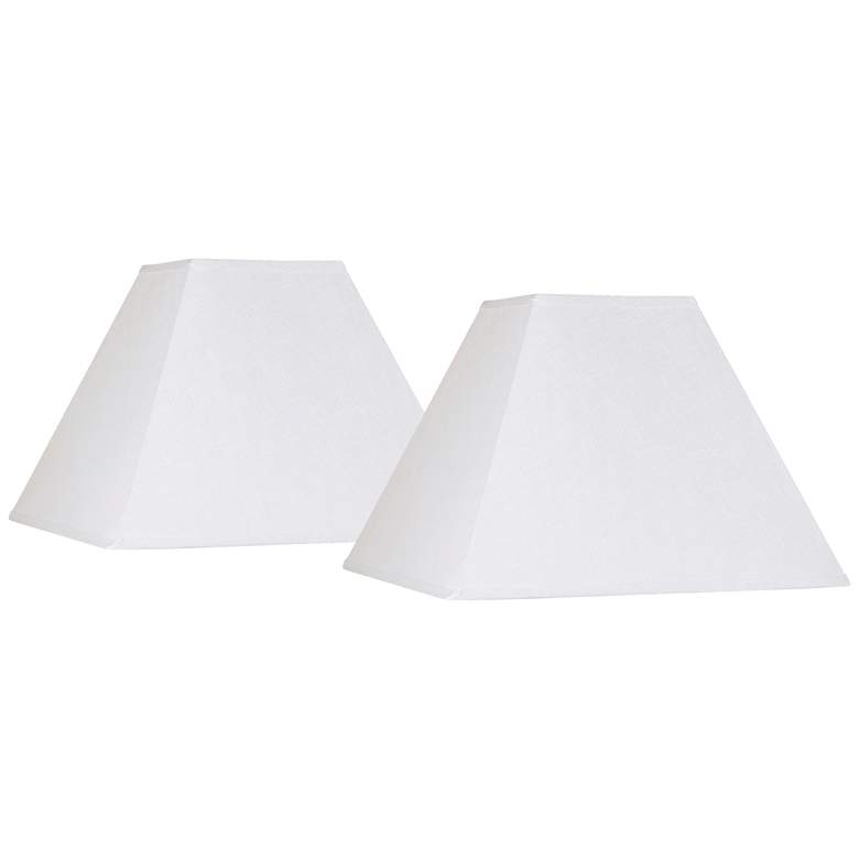 Image 1 Springcrest White Linen Set of 2 Square Lamp Shades 7x17x13 (Spider)