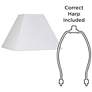 5_Springcrest White Linen Set of 2 Square Lamp Shades 7x17x13 (Spider) more views