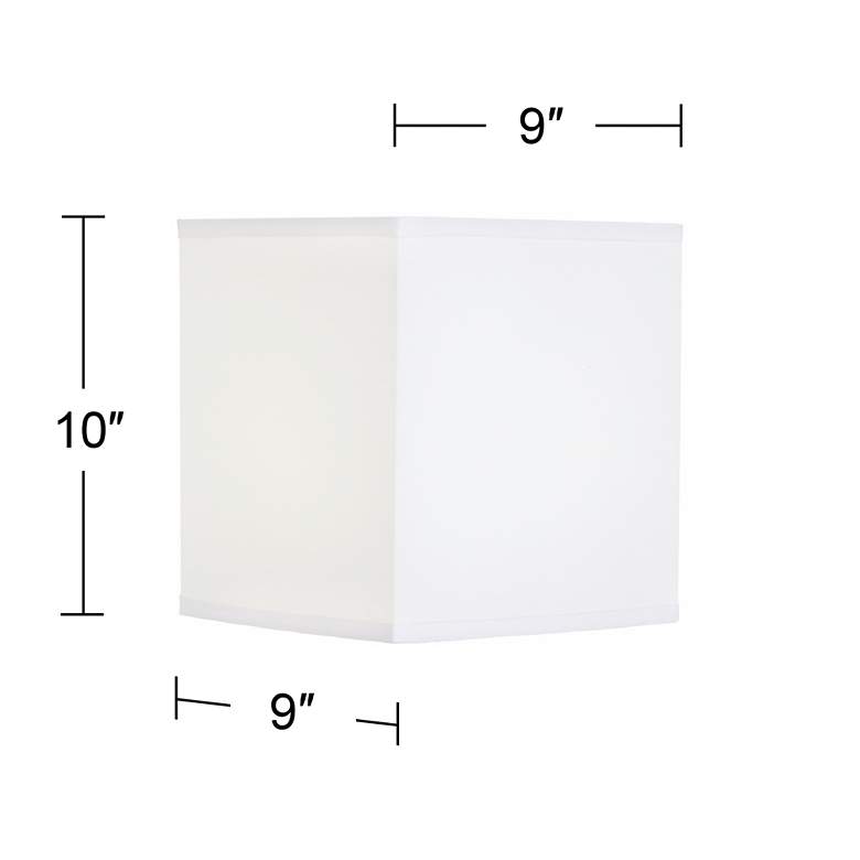 Image 2 Springcrest White Linen Square Shade 9x9x10 (Spider) more views