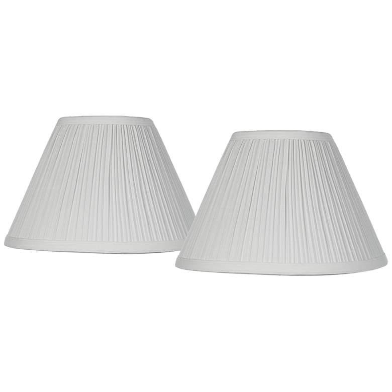 Image 1 Springcrest White Mushroom Pleated Set of 2 Shades 5x11x7.5 (Clip-On)