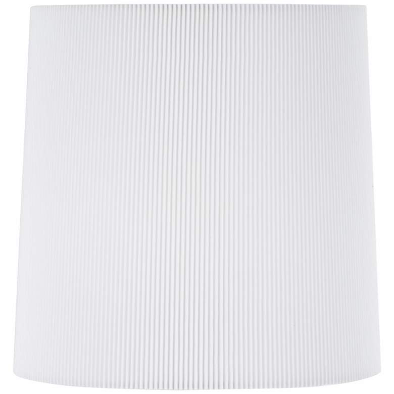 Image 1 Springcrest White Ribbed Linen Drum Shade 9x10x10 (Spider)