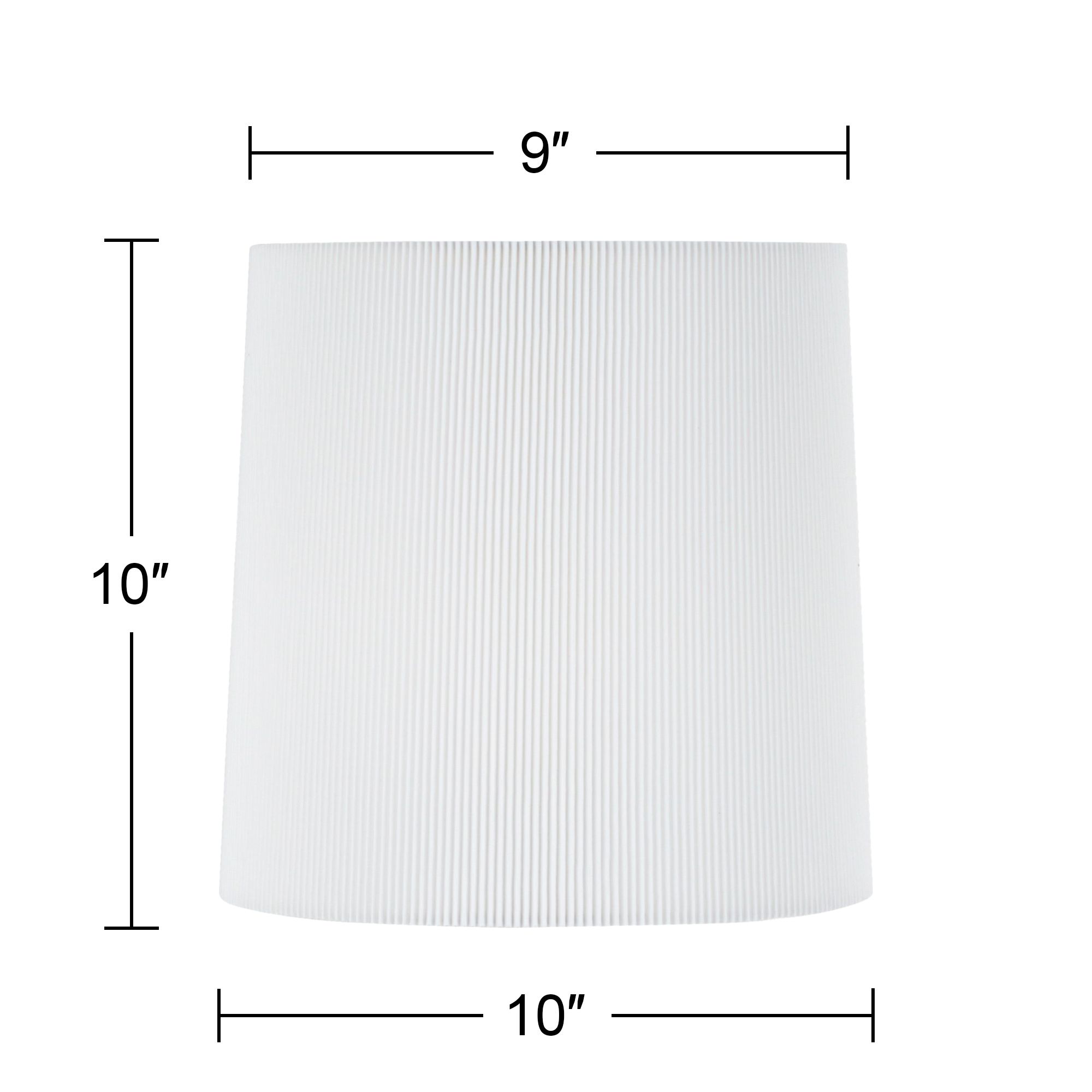 Image 3 Springcrest White Ribbed Linen Drum Shade 9x10x10 (Spider) more views