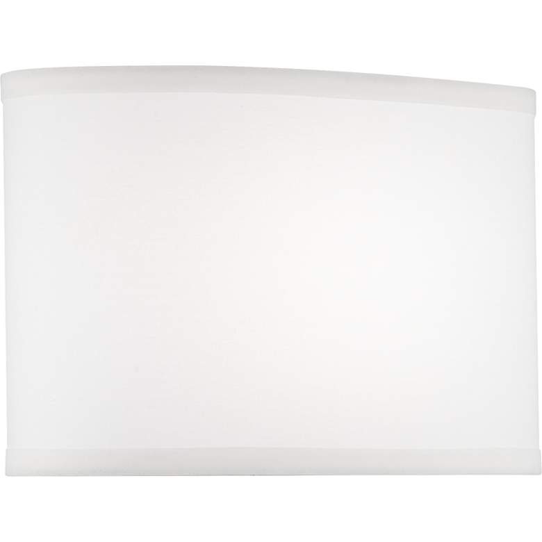 Image 1 Springcrest White Sandstone Linen Hardback Oval Shade 5.75x11x7 (Uno)