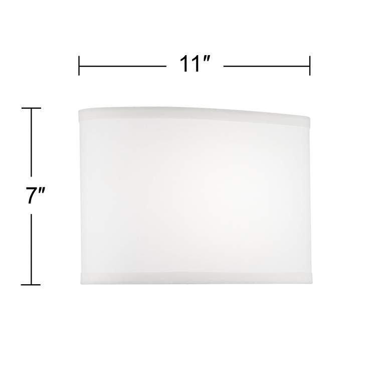 Image 2 Springcrest White Sandstone Linen Hardback Oval Shade 5.75x11x7 (Uno) more views