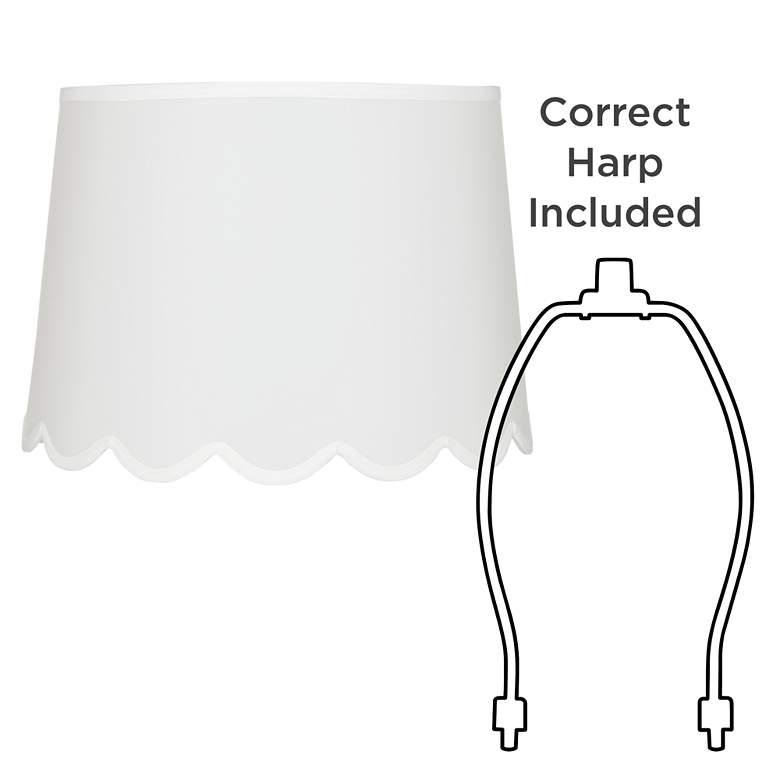 Image 6 Springcrest White Scallop Bottom Empire Lamp Shade 13x15x11 (Spider) more views