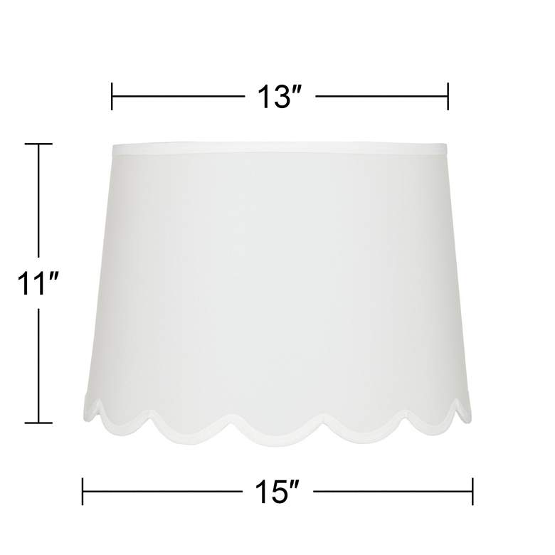 Image 7 Springcrest White Scallop Bottom Empire Lamp Shade 13x15x11 (Spider) more views