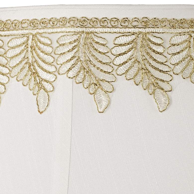 Image 2 Springcrest White Shade with Embroidered Leaf Trim 9x18x13 (Spider) more views