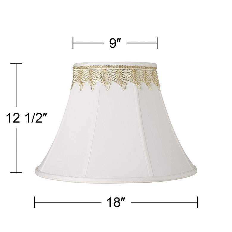 Image 3 Springcrest White Shade with Embroidered Leaf Trim 9x18x13 (Spider) more views