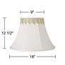 3_Springcrest White Shade with Embroidered Leaf Trim 9x18x13 (Spider) more views